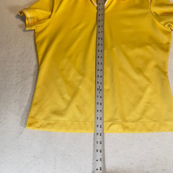 Nike Golf Fit Dry 1/4 Zip Polo Woman L 12-14 Wicking Yellow PASTEL Golf Resort - Picture 10 of 12